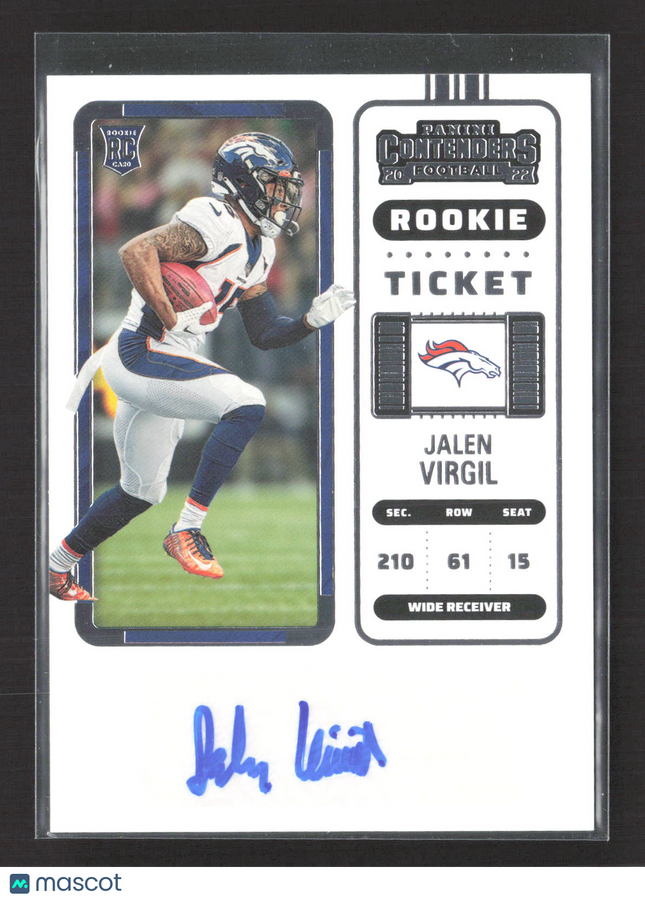 2023 Panini Contenders Football Jalen Virgil #270 RC Auto