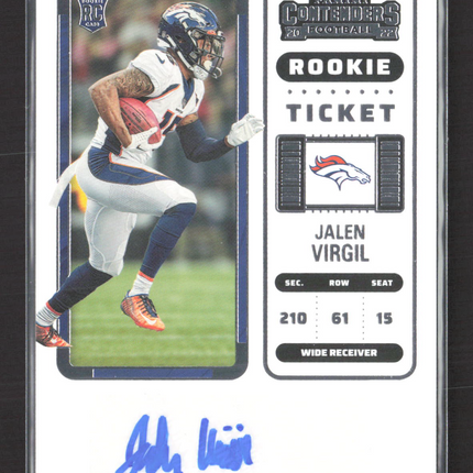 2023 Panini Contenders Football Jalen Virgil #270 RC Auto
