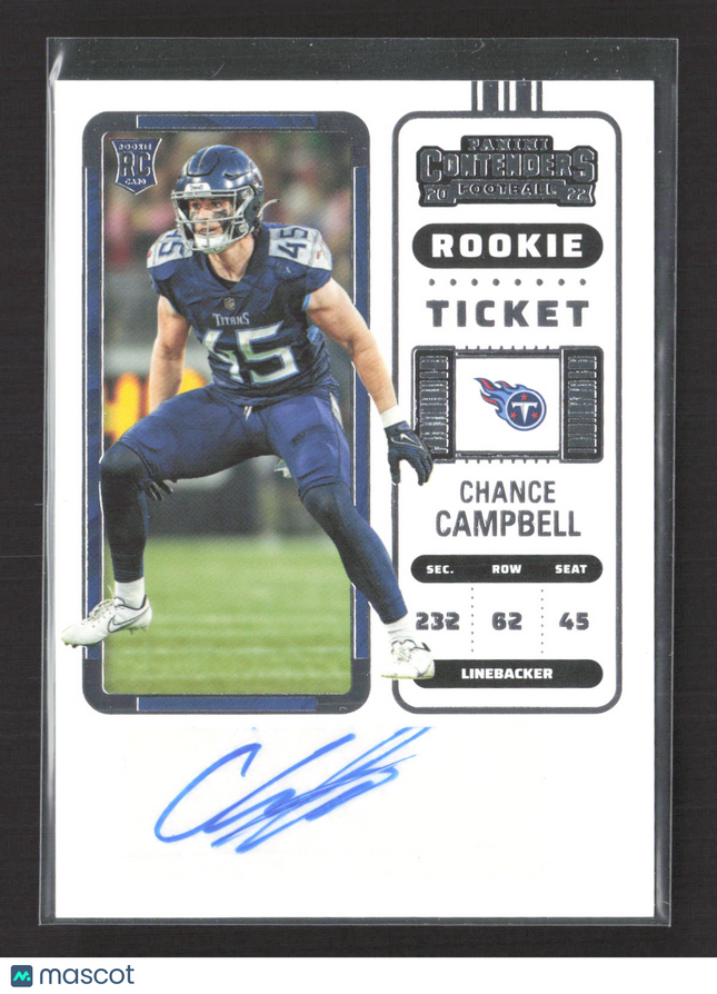 2023 Panini Contenders Football Chance Campbell #251 RC