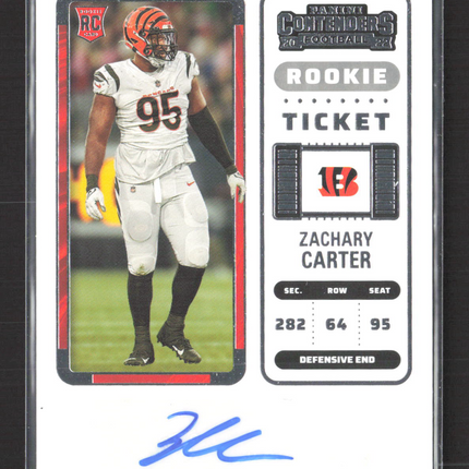 2023 Panini Contenders Football Zachary Carter #195 RC Auto