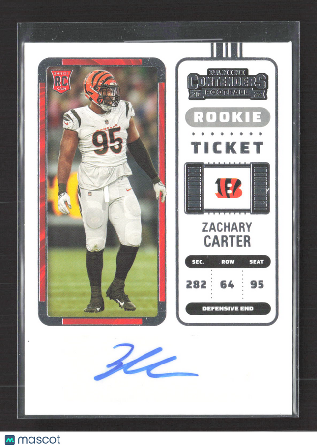 2023 Panini Contenders Football Zachary Carter #195 RC Auto