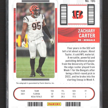 2023 Panini Contenders Football Zachary Carter #195 RC Auto