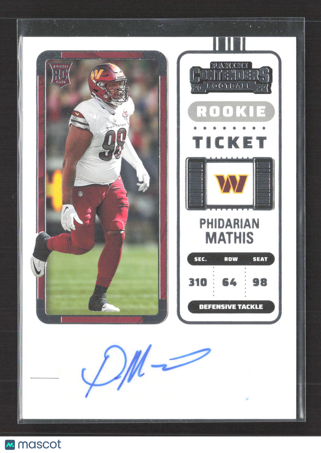 2023 Panini Contenders Football Phidarian Mathis #170 RC Auto
