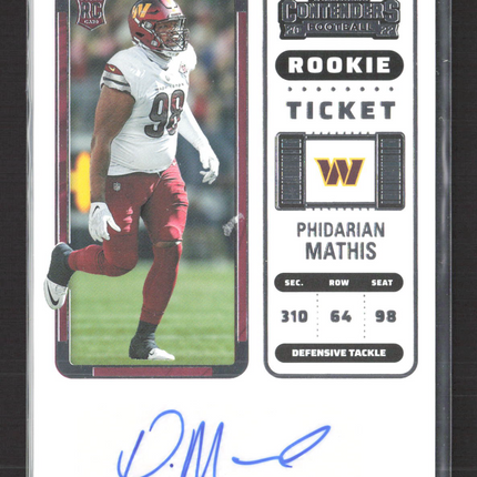 2023 Panini Contenders Football Phidarian Mathis #170 RC Auto
