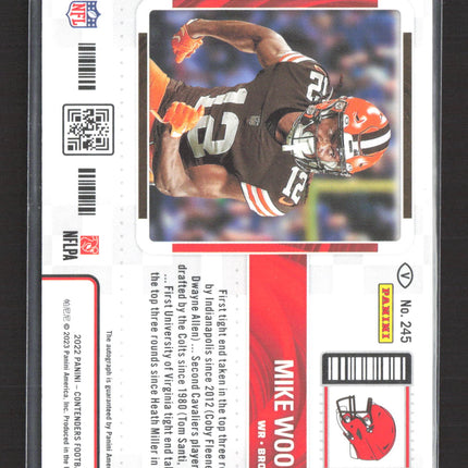 2023 Panini Contenders Mike Woods #245 RC Auto