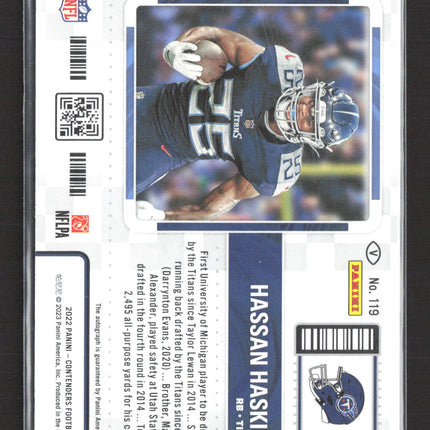 2023 Panini Contenders Rookie Ticket Hassan Haskins #119 Auto