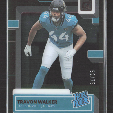 2023 Panini Clearly Donruss Travon Walker #75 Copper /75