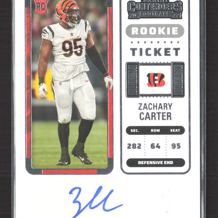2023 Panini Contenders Football Zachary Carter #195 RC Auto