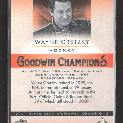 2021 Upper Deck Goodwin Champions Wayne Gretzky #20 Orange 240/399
