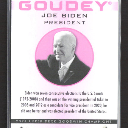 2021 Upper Deck Goodwin Champions Goudey Joe Biden #G23 Pink /299