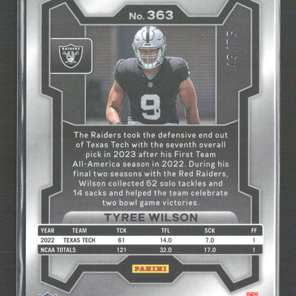 2023 Panini Prizm Tyree Wilson #363 Green Scope RC /75