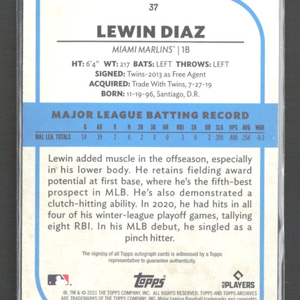 2021 Topps Archives Snapshots Lewin Diaz #37 RC Auto