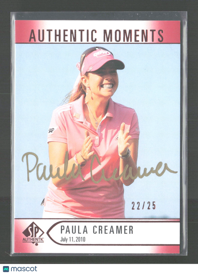 2011 Upper Deck SP Authentic Golf Moments Paula Creamer #61 Red Foil /25 Auto