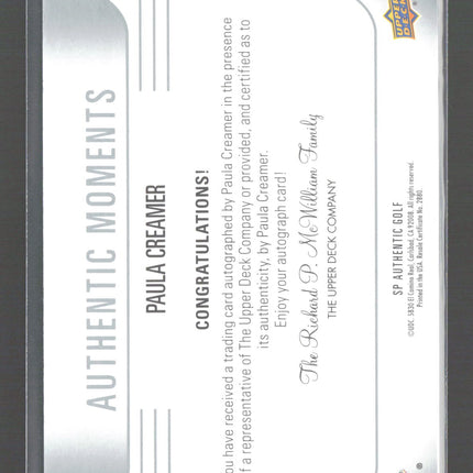 2011 Upper Deck SP Authentic Golf Moments Paula Creamer #61 Red Foil /25 Auto