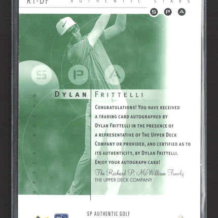 2021 Upper Deck SP Authentic Golf Stars Dylan Frittelli #RT-DF 24/99 auto