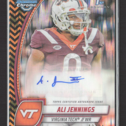 2024 Bowman Chrome University Ali Jennings #PA-ALI Black Gold Stealth Auto /24