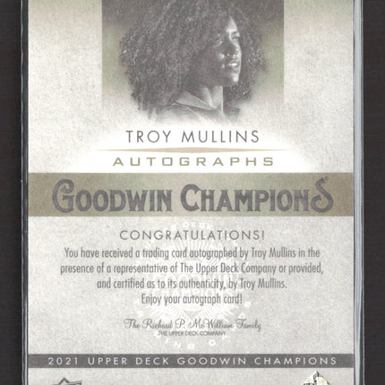 2021 Upper Deck Goodwin Champions Troy Mullins #A-TM Autograph