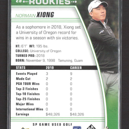 2020 Upper Deck SP Game Used Golf Norman Xiong #29
