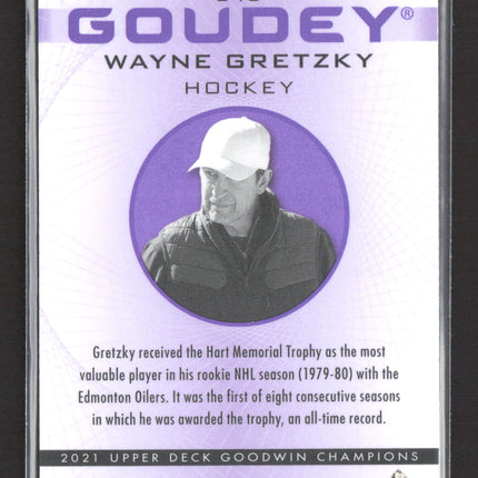 2021 Upper Deck Goodwin Champions Goudey Wayne Gretzky #G40 Purple 06/23