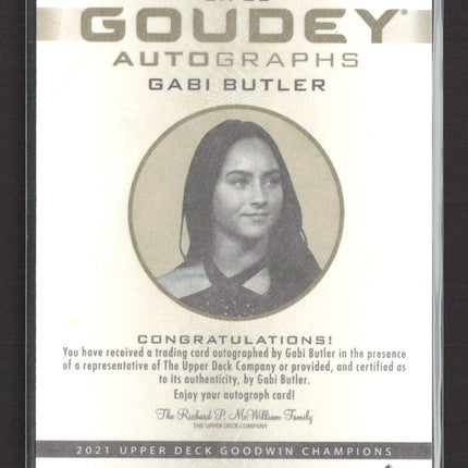 2021 Upper Deck Goodwin Champions Goudey Gabi Butler #GA-GB Auto
