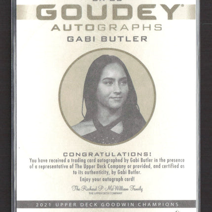 2021 Upper Deck Goodwin Champions Goudey Gabi Butler #GA-GB Autograph