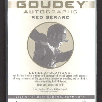 2021 Upper Deck Goodwin Champions Goudey Auto Red Gerard #GA-RG