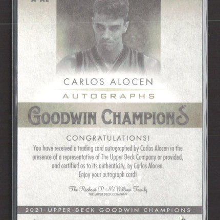 2021 Upper Deck Goodwin Champions Carlos Alocen #A-AL Autograph