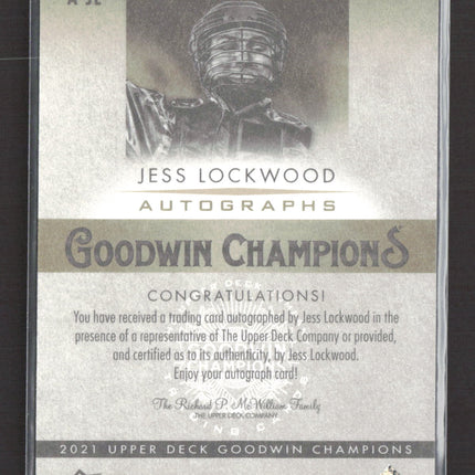2021 Upper Deck Goodwin Champions Jess Lockwood #A-JL Autograph