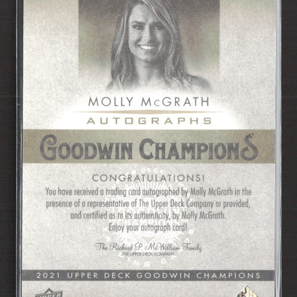 2021 Upper Deck Goodwin Champions Molly McGrath #A-MM Autograph