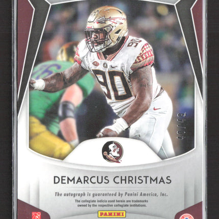2019 Panini Prizm Draft Picks Demarcus Christmas #179 Mojo RC Auto /49