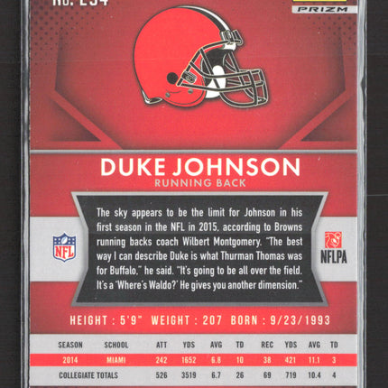2015 Panini Prizm Duke Johnson #234 RC