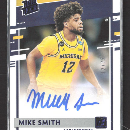 2021 Panini Chronicles Donruss Draft Picks Mike Smith #RR-MSM 12/75 Auto