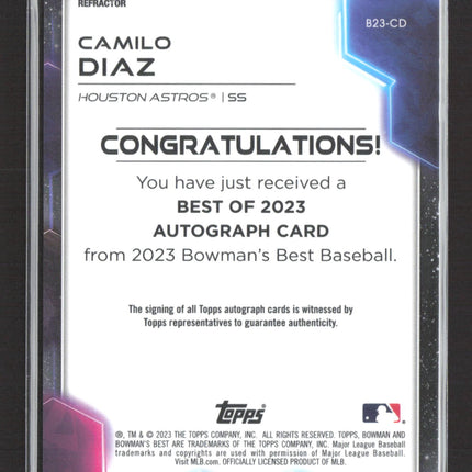 2023 Bowman's Best Camilo Diaz #B23-CD Refractor Autograph
