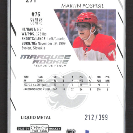 2024 O-Pee-Chee Platinum Martin Pospisil #271 Liquid Metal 212/399