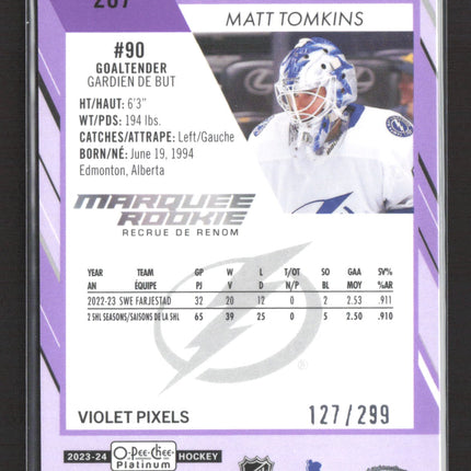 2024 O-Pee-Chee Platinum Matt Tomkins #287 Violet Pixels 127/299
