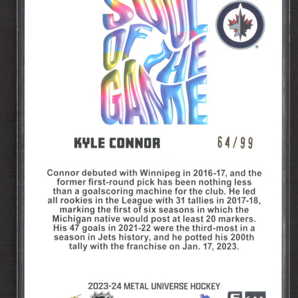 2023 SkyBox Metal Universe Soul of the Game Kyle Connor #14 OF 35 64/99
