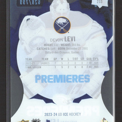 2024 Upper Deck Ice Ice Premieres Devon Levi #233 628/799