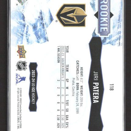 2024 Upper Deck Ice Hockey Jiri Patera #118 /99