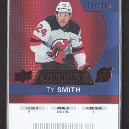 2022 Upper Deck Credentials Debut Ticket Access Ty Smith #139 145/199