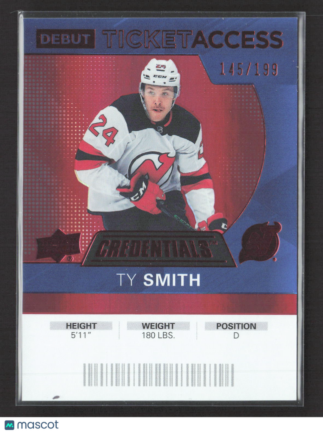 2022 Upper Deck Credentials Debut Ticket Access Ty Smith #139 145/199