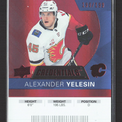 2020 Upper Deck Credentials Debut Ticket Access Alexander Yelesin #86 190/199