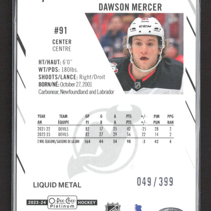 2024 O-Pee-Chee Platinum Liquid Metal Dawson Mercer #7 049/399