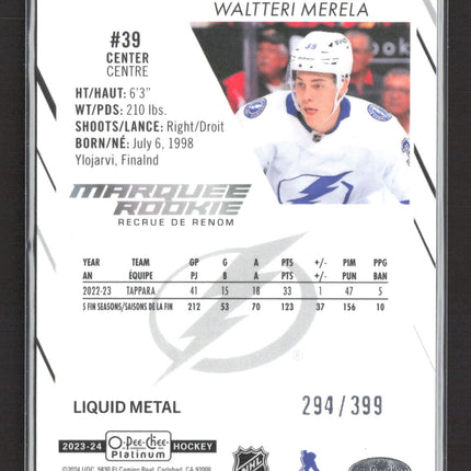 2024 O-Pee-Chee Platinum Waltteri Merela #282 Liquid Metal 294/399