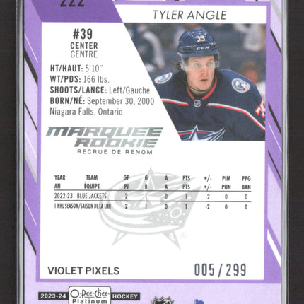 2024 O-Pee-Chee Platinum Tyler Angle #222 Violet Pixels 005 / 299
