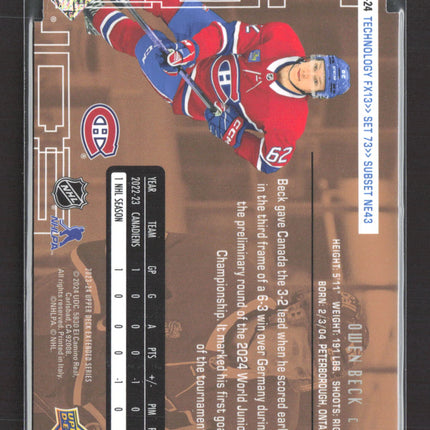 2023 Upper Deck UD3 Technology Owen Beck #FX13 117 / 200