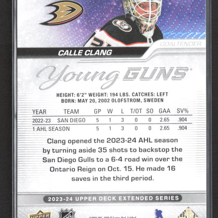 2023 Upper Deck Extended Series Young Guns Calle Clang #709 Outburst