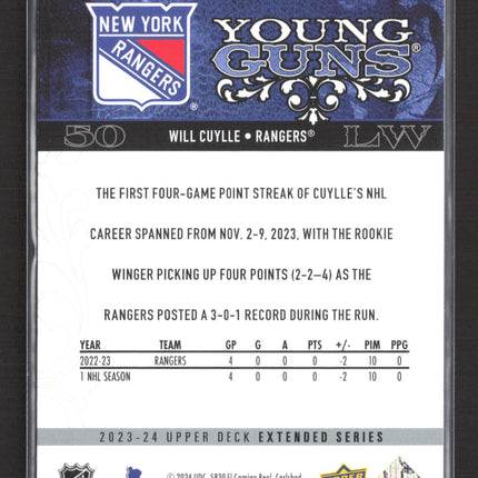 2023 Upper Deck Extended Series Young Guns Will Cuylle #T-28