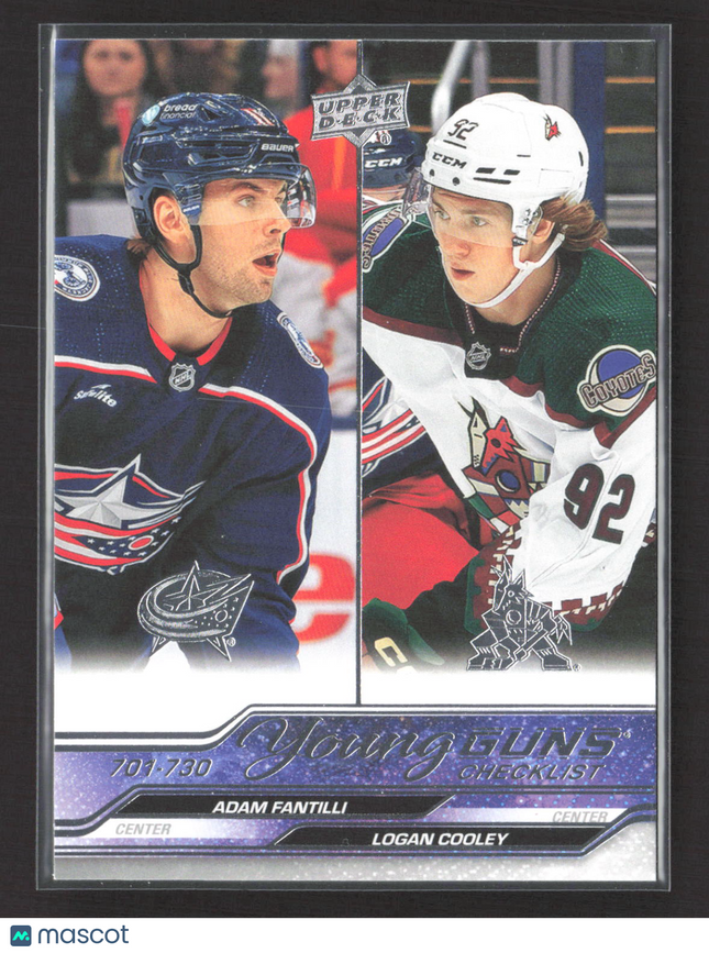 2024 Upper Deck Extended Series Young Guns Logan Cooley Adam Fantilli #730