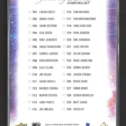 2024 Upper Deck Extended Series Young Guns Logan Cooley Adam Fantilli #730
