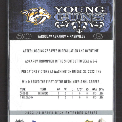 2023 Upper Deck Extended Series Young Guns Yaroslav Askarov #T-22